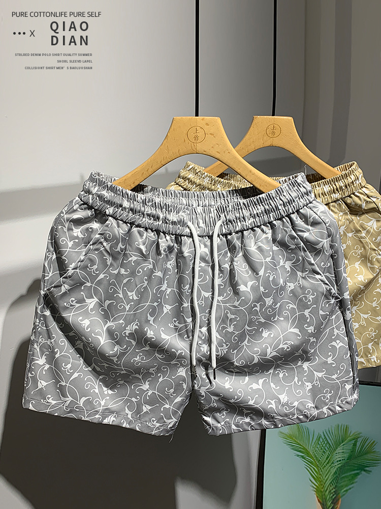 Men's Quick-Dry Athletic Shorts 3/4 Length, Casual Elastic Waistband Lounge Shorts For Gym Running Beach_viptrois.com