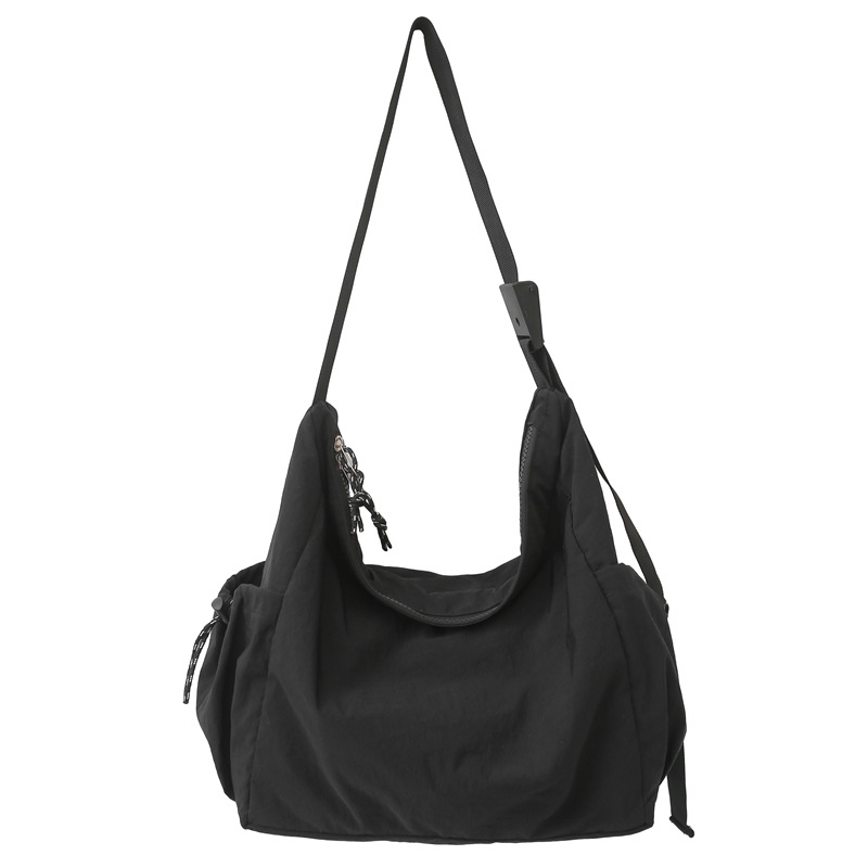 2025 bolsos de hombro, bolsos de mujer hechos a sí mismos, gran capacidad, estilo perezoso, literatura y arte, sencillos bolsos de lavado de agua, bolsos de clase para estudiantes universitarios