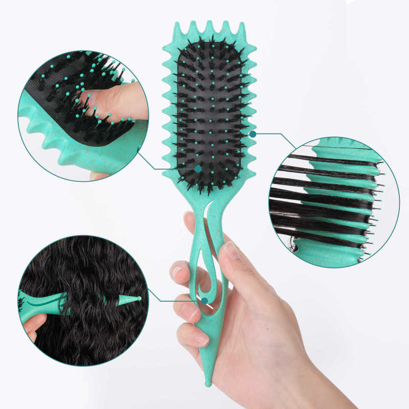 跨境爆款镂空梳尖尾定义梳按摩弹跳梳curl define stying brush|undefined