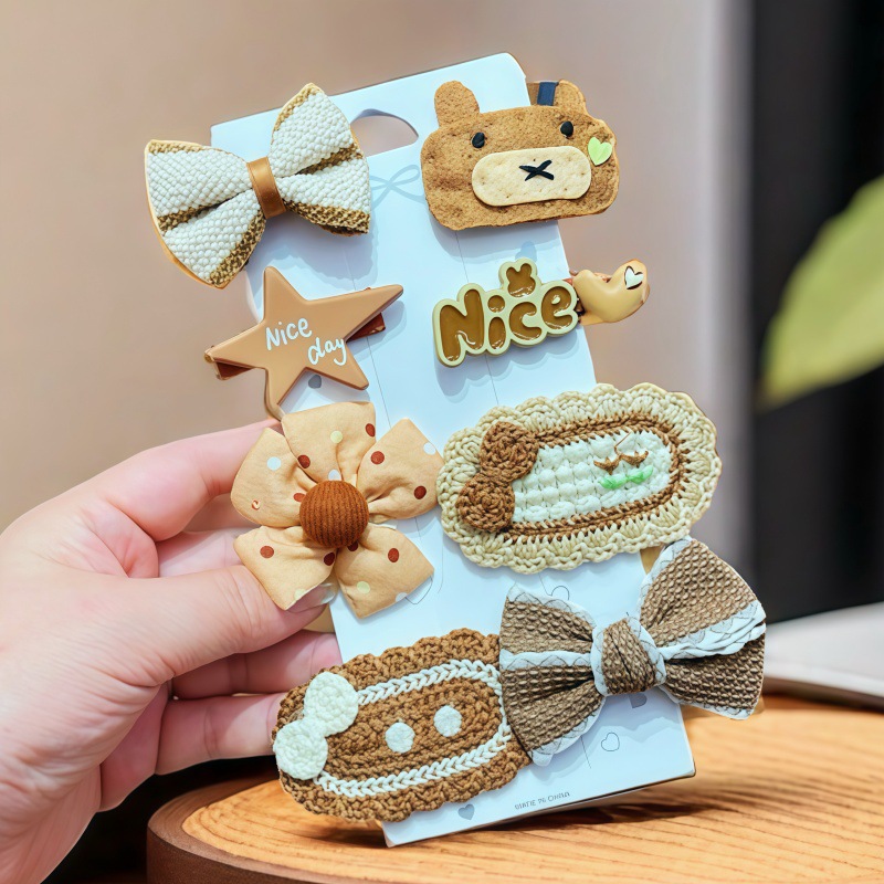Niños peluche clip de cabello otoño invierno niñas clip de cabello lindas niñas bebés 2023 nuevo conjunto de accesorios para el cabello