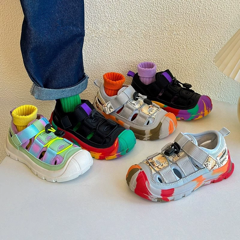 Корейская версия детских спортивных сандалий Баотоу Летние мужские и женские детские нескользящие туфли