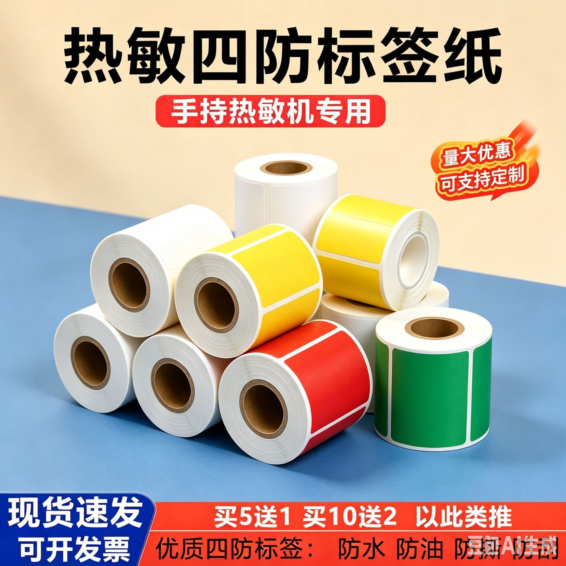 适用德佟P1P2热敏标签M110精臣B3S硕方T50/80德佟P1 P2三防热敏纸