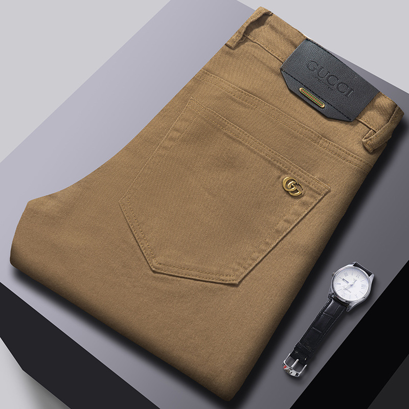 Guangzhou Xintang Casual Jeans Men's Accessible Luxury Korean Style Thick Elastic Small Feet Slim Cotton Elastic 1:1 Cross-Border Gc Brand