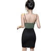 Mesh contrasting color patchwork hollowed out low cut tight fitting buttocks bottomed dress