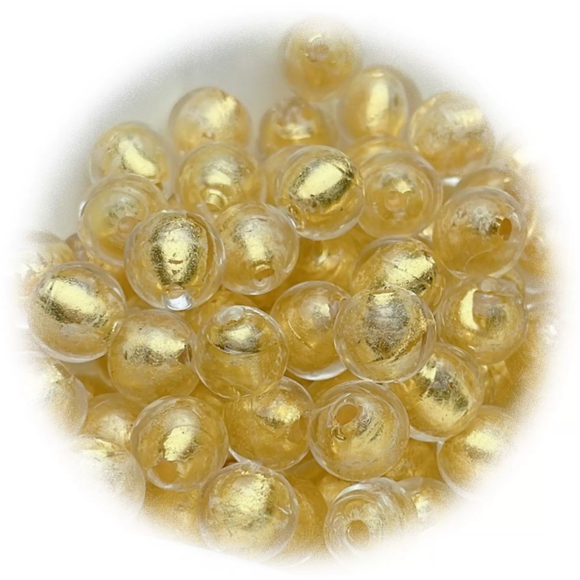 香灰琉璃金箔珠 香灰琉璃雍和同款金银箔散珠 如意佛珠配件