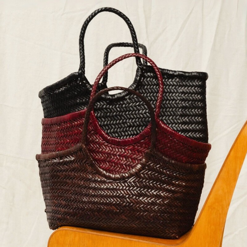Dragon First-Layer Cowhide Woven Tote Bag Genuine Leather Handbag French Retro Basket Bag Ins Hot Sale Dragon First-Layer Cowhide Woven Tote Bag Genuine Leather Handbag French Retro Basket Bag Ins Hot Sale
