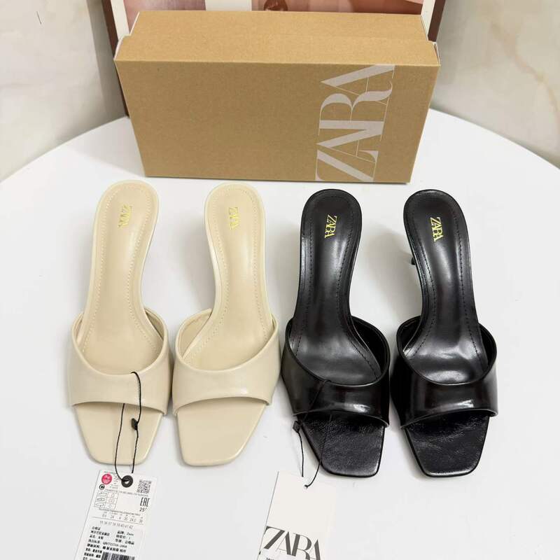 ZA2026 Summer New Square-Toed High-Heeled Mules Vacation Fairy-Style Sandals with Thin Straps for Women ZA2026 Summer New Square-Toed High-Heeled Mules Vacation Fairy-Style Sandals with Thin Straps for Women