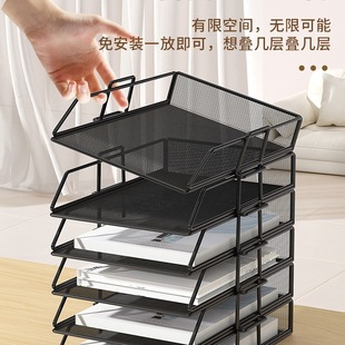 Desktop File Rack File Storage Box Metal File Frame Office Storage Rack Iron Folder Bookshelf File Storage