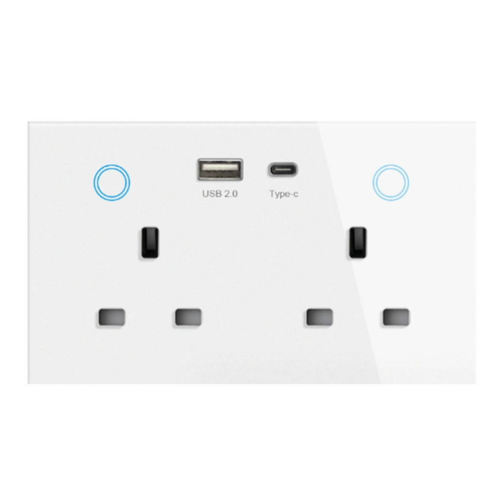 147 WiFi smart UK socket with power metering function USB+C supports PD20W fast charging