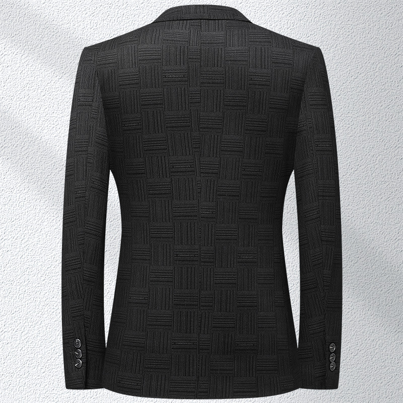Abbigliamento maschile Lasbot autunno e inverno nylon stretch completo per uomo giovane stiratura gratuita plaid completo slim fit trendy casual singolo completo_voghion.com