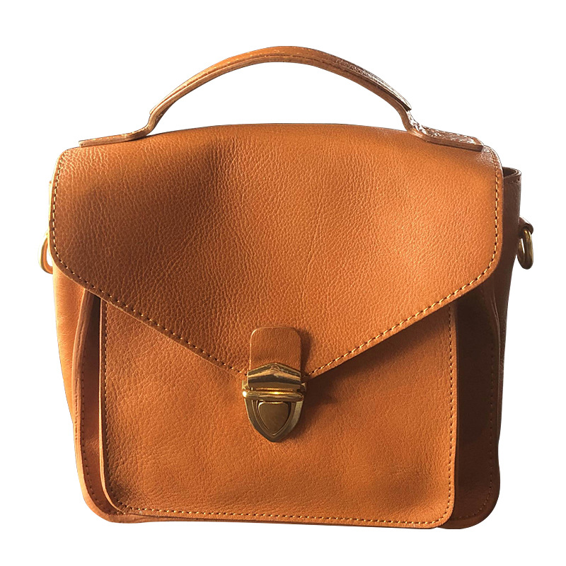 Kuskinnsveske, pendlende myk crossbody håndlaget nisje en skulder ekte messenger bag, kvinners trekremskinn_voghion.com