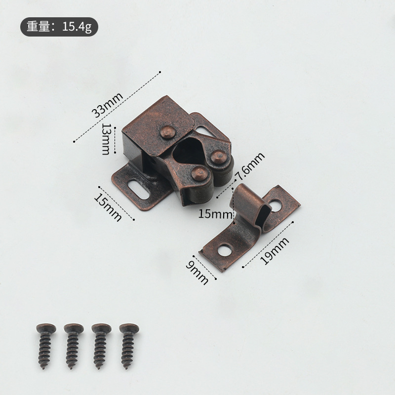 Fábrica al por mayor de bronce rojo puerta del Gabinete de acero toque cuentas pequeño armario magnético cocina gabinete puerta tarjeta tipo pequeño toque cuentas