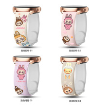 适用苹果三星华为小米硅胶印花表带流行卡通图20/22表带通用爆款