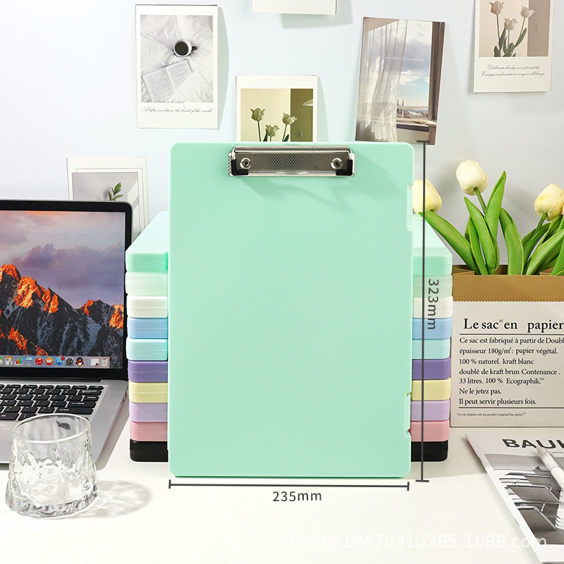 Estilo ins Morandi color dormitorio almacenamiento archivo caja A4 transparente CAJA DE INFORMACIÓN PP plástico cosméticos papelería caja