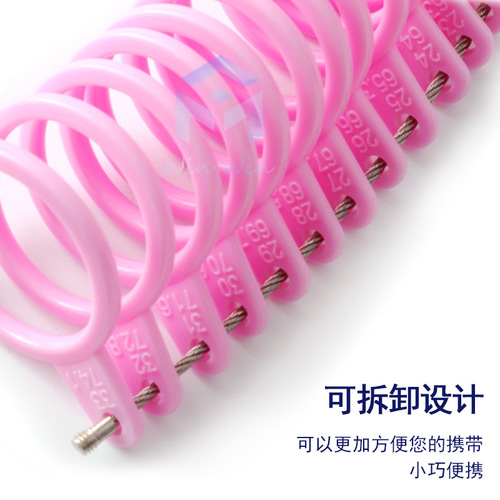A Hongdu plastic ring sizer measures finger ring sizes accurately with domestic size dimensions and sizes.