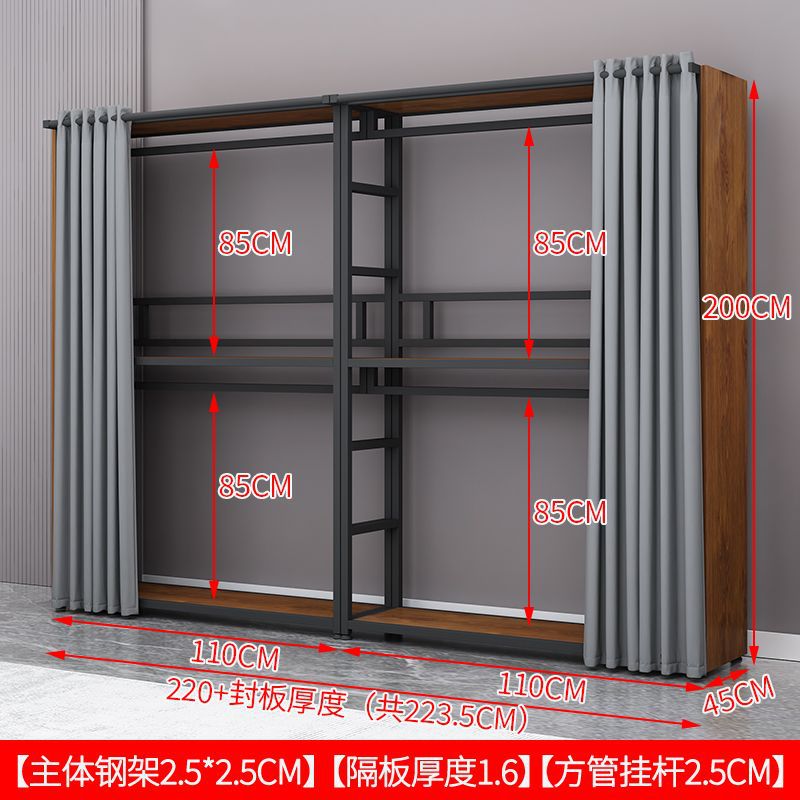 Colgar percha de ropa percha de gorra dormitorio combinación de armario de esquina engrosado engrosado simple ensamblaje armario de metal percha de piso