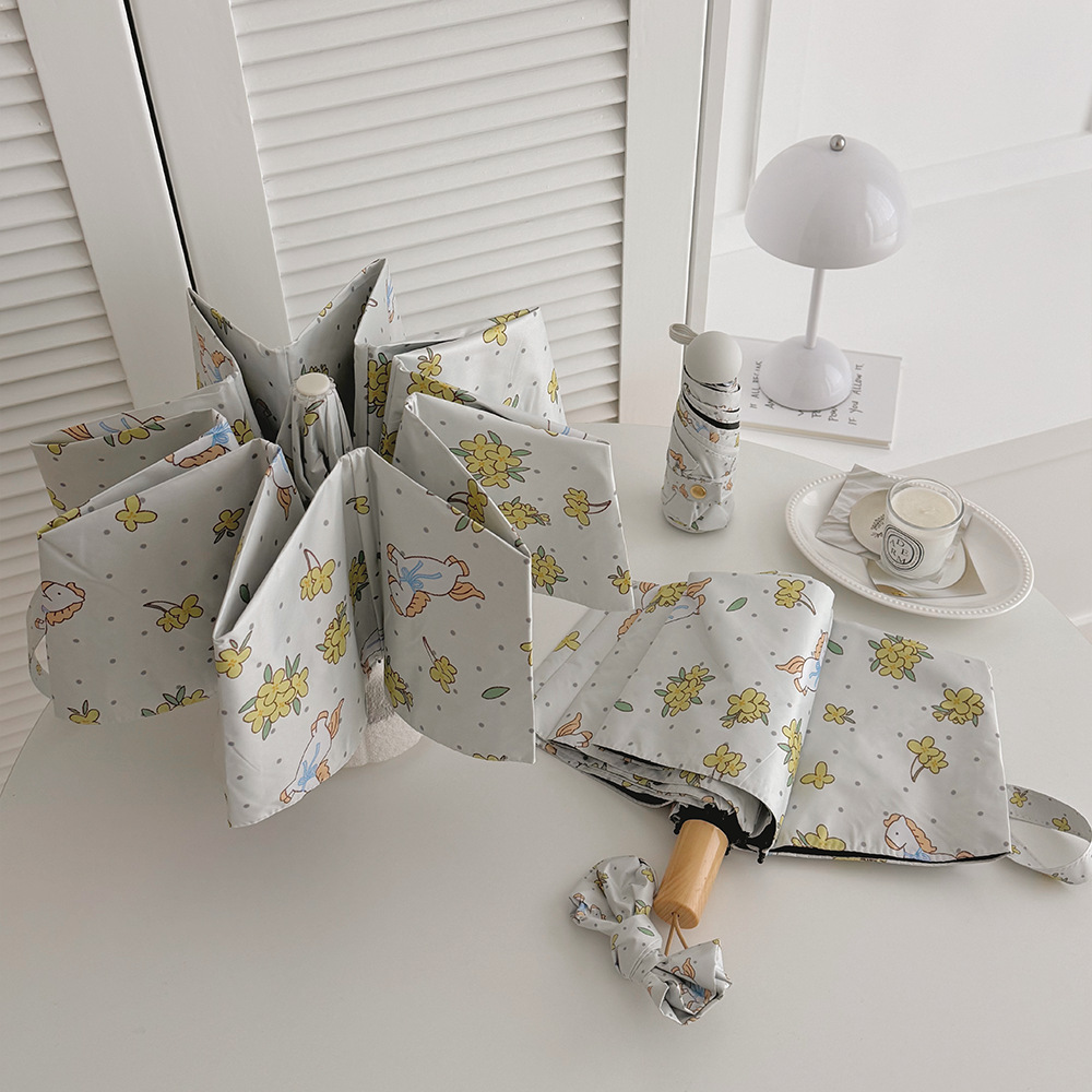 Automatischer Blumen Regenschirm Für Damen Als Sonnenschutz_voghion.com