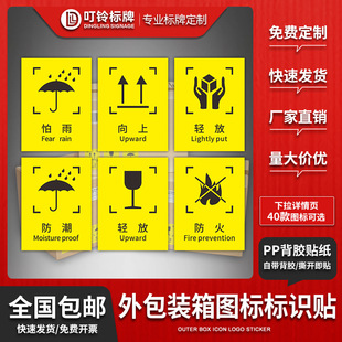 批发外包装箱标识小心轻放防雨防潮图标运输标志储运标志怕湿小心-阿里巴巴