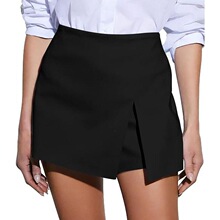 L 43424 Black Side Slit Mini Skirt ��ɫ���_���ȹ �羳���l