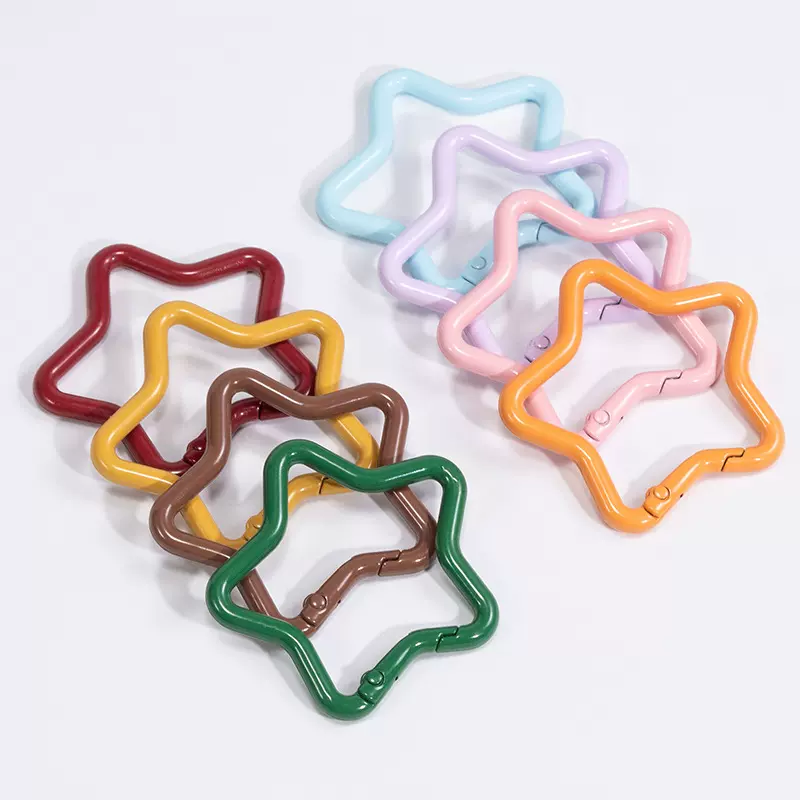 彩色锌合金五角星弹簧挂扣挂钩背包外挂钥匙扣配件旅游批发爆款