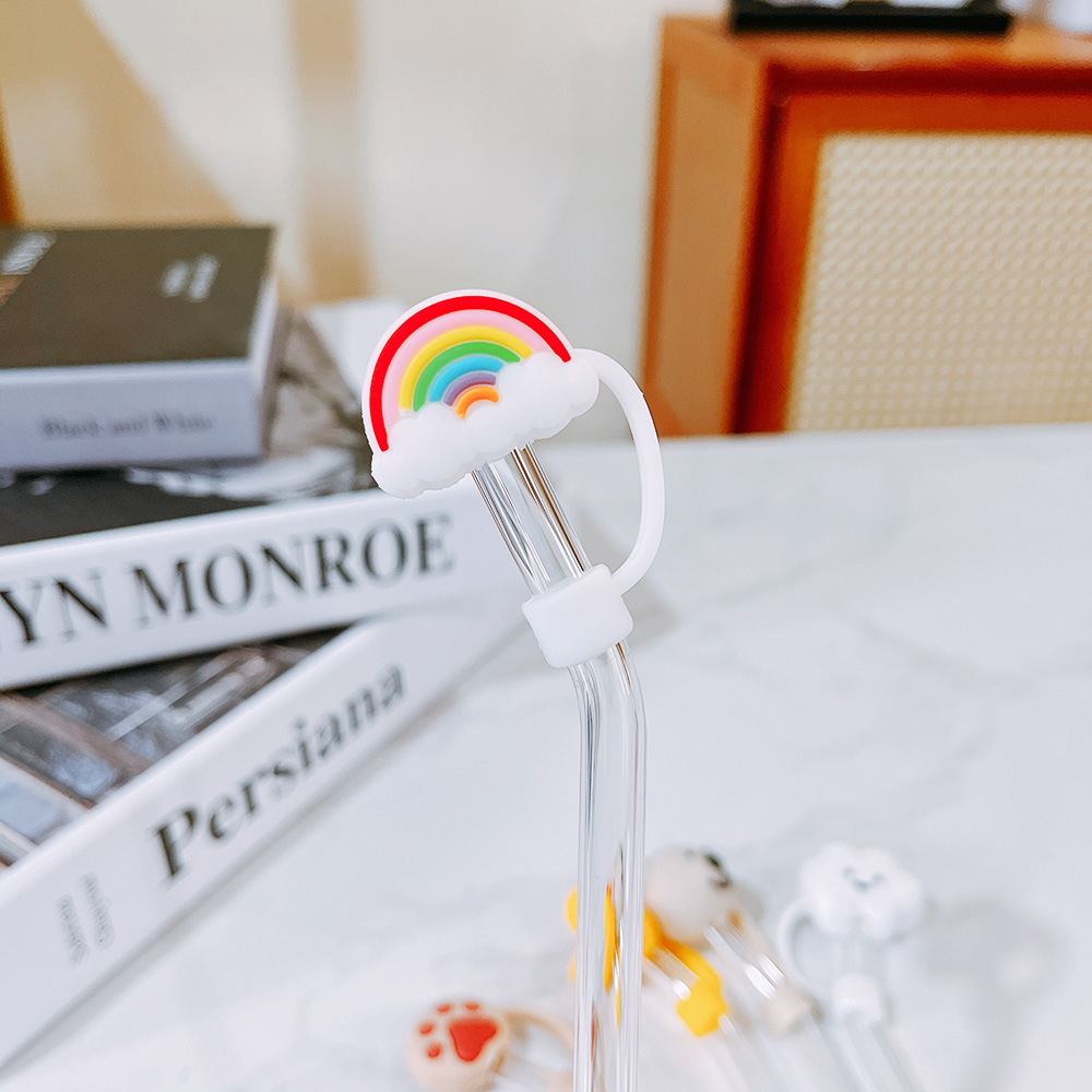 20g Weight Straw Decorative Cap Kitchen and drinking utensils 1 Piece Quantity Daily Occasion Silica Gel Material Christmas Festival Santa Claus, Fruit Pattern Cute Style Christmas Cute Santa Claus Fruit Silica Gel Straw Decorative Cap 1 Piece 2