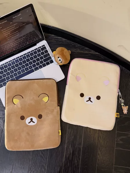 Japanese-Style Anime Instagram-Style Cartoon Bear Plush Computer Bag Cute Student Large-Capacity Tablet Protective Case