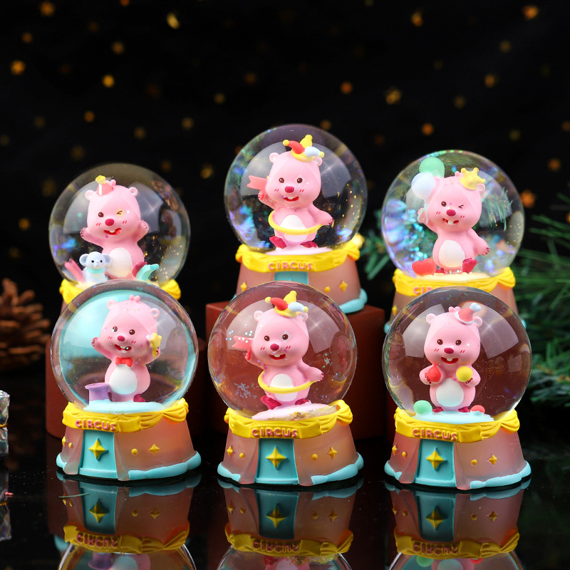 Red de celebridades lindo Ruby circo bola de cristal caja ciega creativa luminosa decoración de oficina en el hogar regalos para niños al por mayor