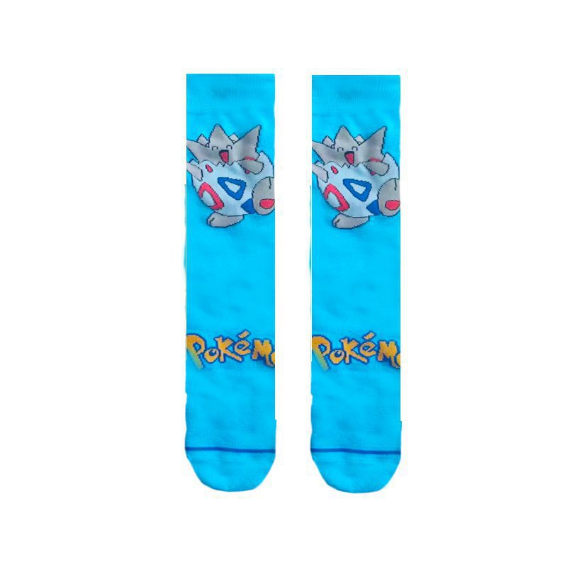Men's Pokemon Women's Cotton Anime Elf Trendy Socks Men's Socks Pokemon Pikachu Squirtle Mid-Tube Cross-Border Socks