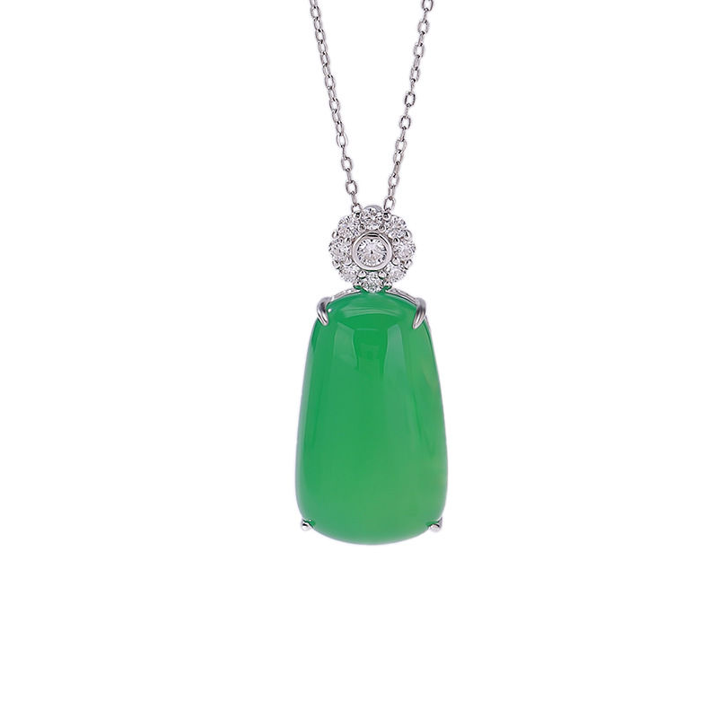 Mặt dây chuyền bạc S925 hình ngọc tủy vô sự, phong cách nhẹ nhàng sang trọng — Mặt dây chuyền đơn (không bao gồm chuỗi)