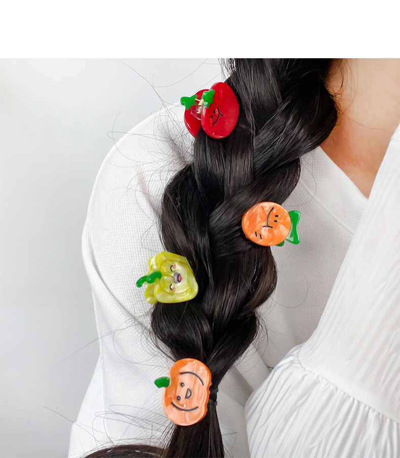 Cartoon, Vegetable Pattern Women's Gender Women's Sweet Cartoon Vegetable Acetic Acid Sheets Hair Claws