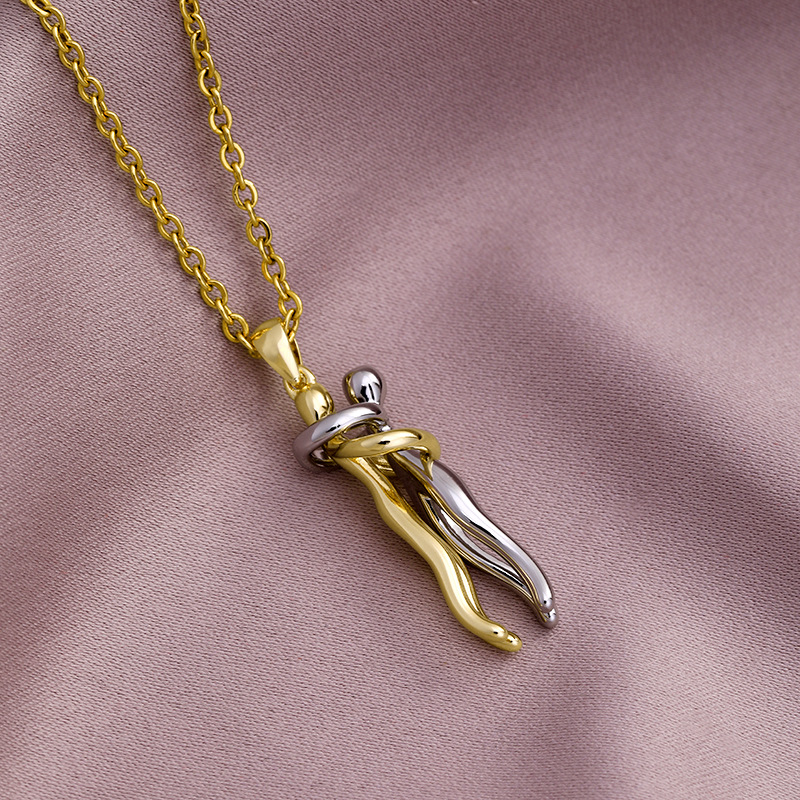 Copper Pendant Material Wholesale Fashion Geometric 304 Stainless Steel Copper 18K Gold Plated No Inlaid Necklace