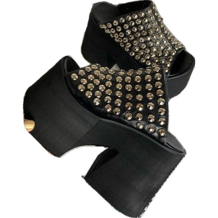 Туфли из кекса Lolita Punk Dark Cosplay Lolita Shoes Boots Сандалии с заклепками