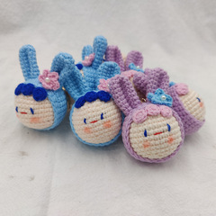 針織丸子玩偶女生可愛鑰匙扣糰子掛件包包掛飾編織成品