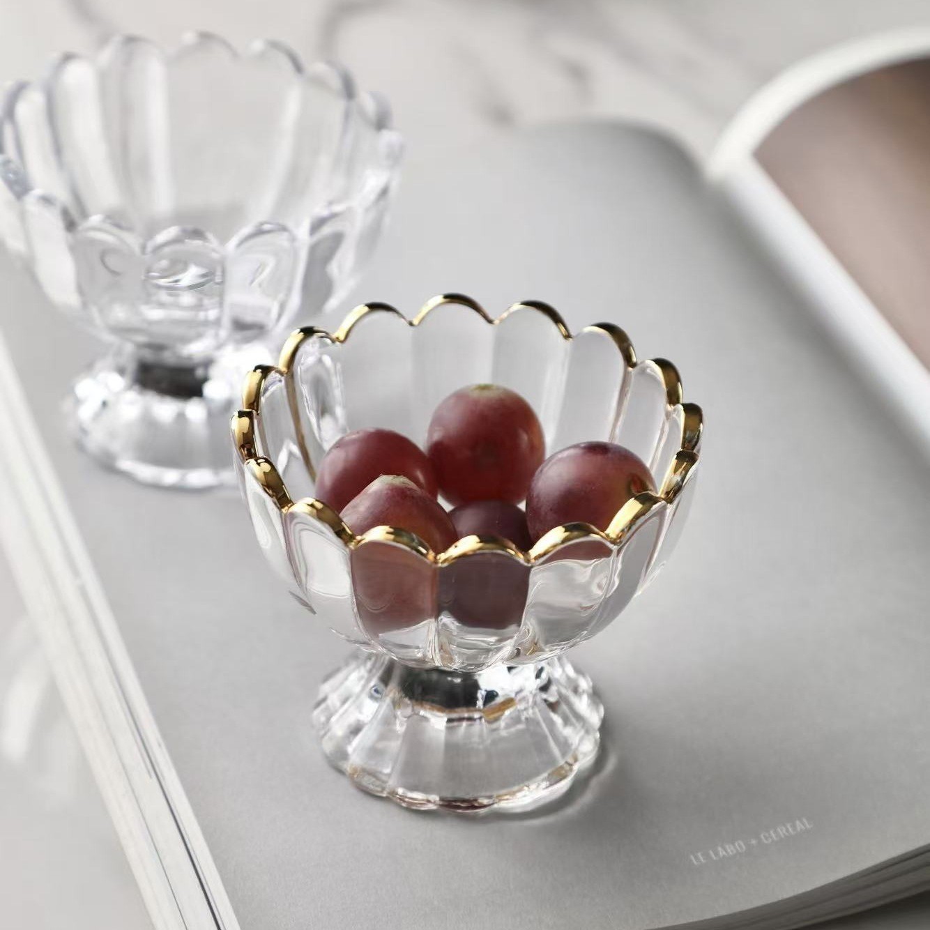 Taza de helado al por mayor taza de jugo taza de té de leche de vidrio taza de postre taza de helado creativo batido taza de helado