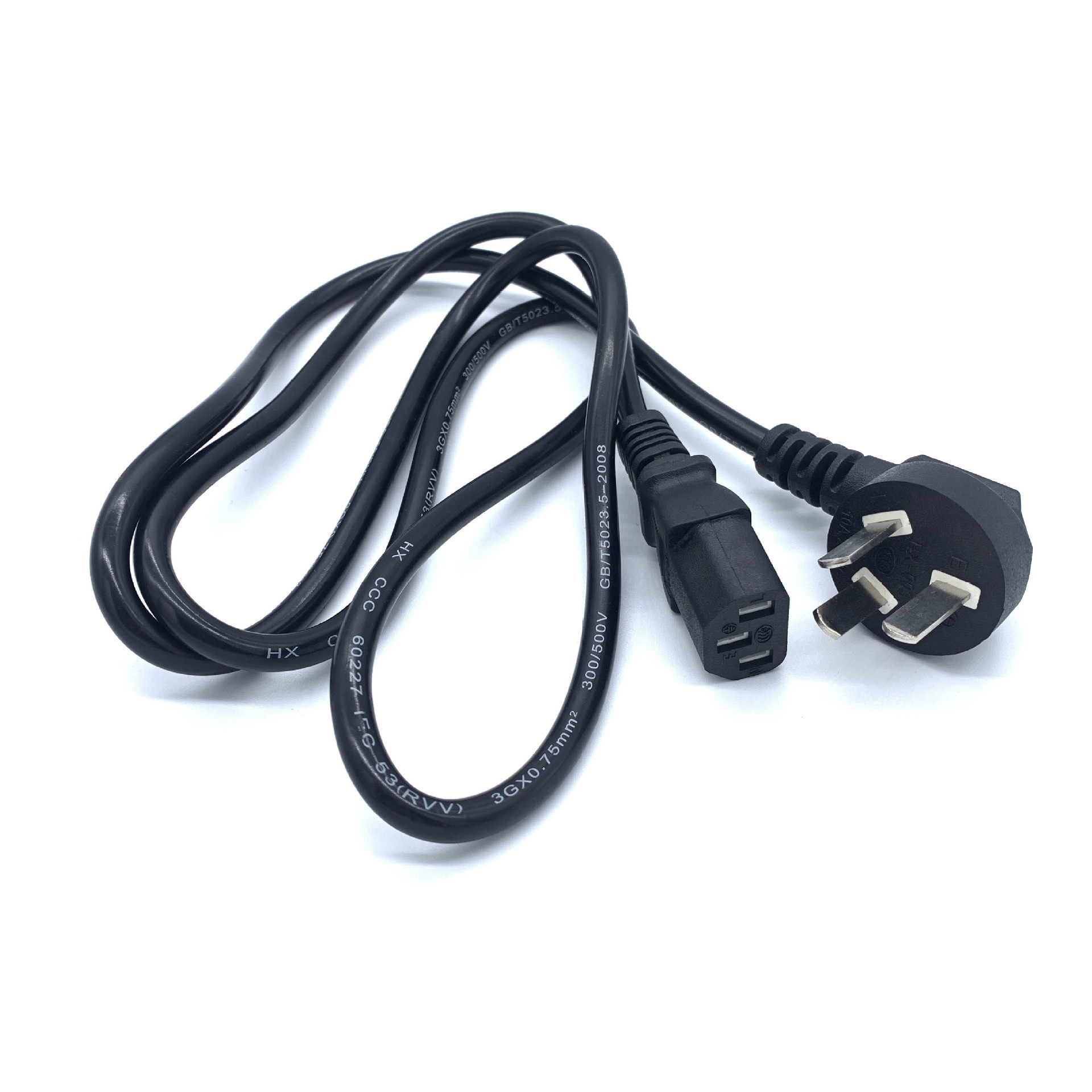 1.5-meter three-prong national standard product character power cord for printer, computer, main unit, power adapter, and power cord