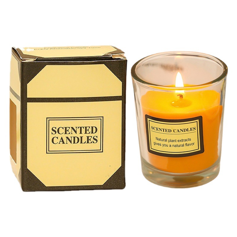 Vela aromática de cera vegetal hecha a mano en vaso de vidrio, regalo creativo para dropshipping transfronterizo, adorno para el hogar.