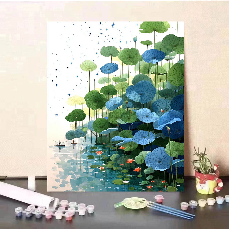 新しいHeyunデジタル油絵DIY手描き癒しと減圧高価値リビングルーム装飾絵画ギフト|undefined