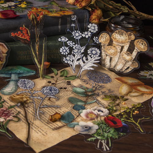 Good Day Sticker Material Pack Wilderness Secret Plant Flower DIY Handbook Material Elevator Decoration Sticker