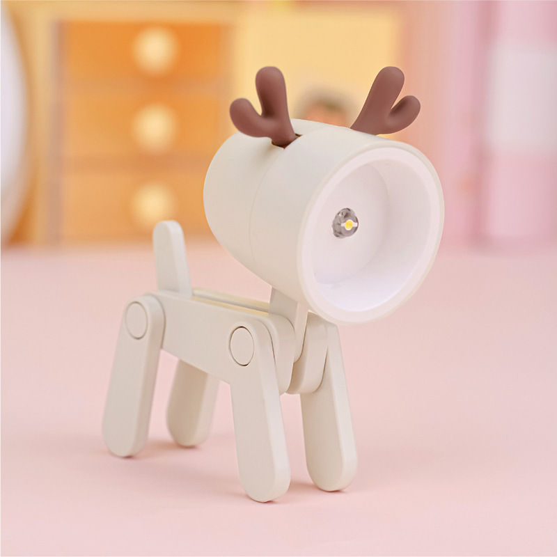 かわいいペットのかわいいミニテーブルランプインデスクトップクリエイティブ装飾品学生寮の寝室のベッドサイド睡眠子犬ナイトライト|undefined