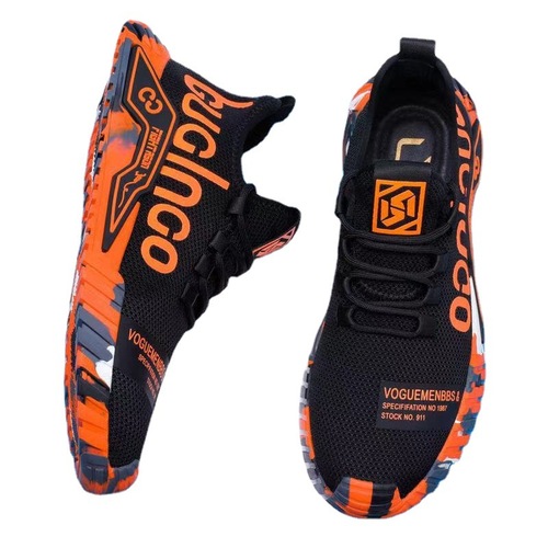 Men's Summer Breathable Thin Style  New Flying Mesh Comfortable Casual Shoes Trendy and Versatile Running Sports Shoes