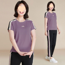 7236人收藏运动服套装女夏2025新款高档洋气中年妈妈T恤短袖
