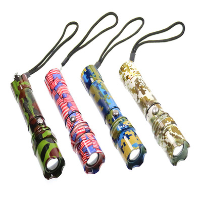 led铝合金旋转变焦手电筒 户外强光远射战术手电筒 家用应急手电|ms