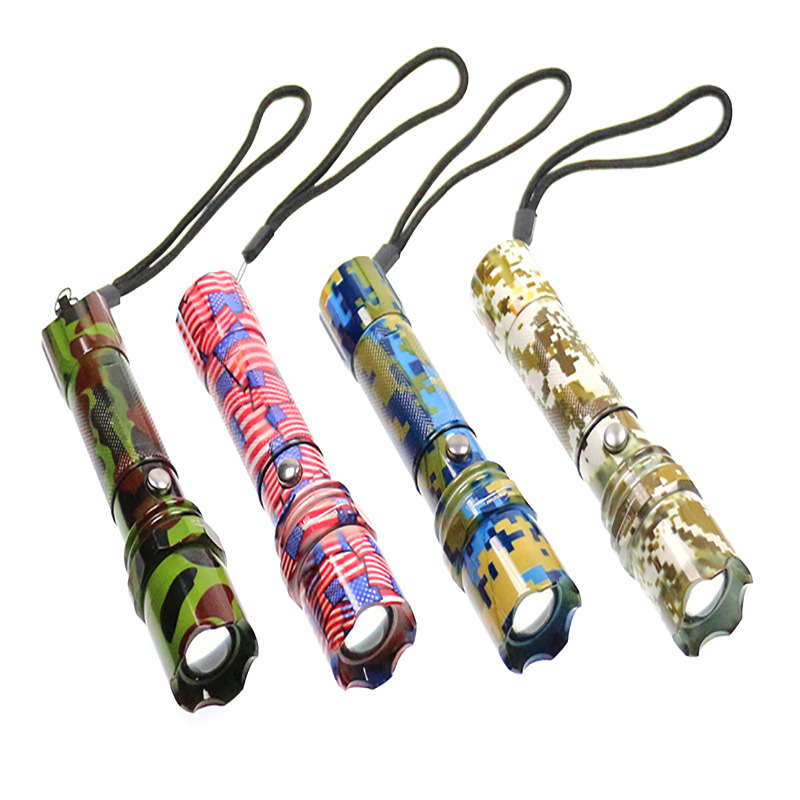 led铝合金旋转变焦手电筒 户外强光远射战术手电筒 家用应急手电|ms