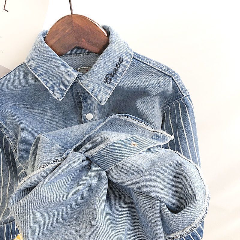 Niños nuevos chaquetas primavera y otoño bebés camisas de manga larga chaqueta vaquerina camisa casual suelta base de moda