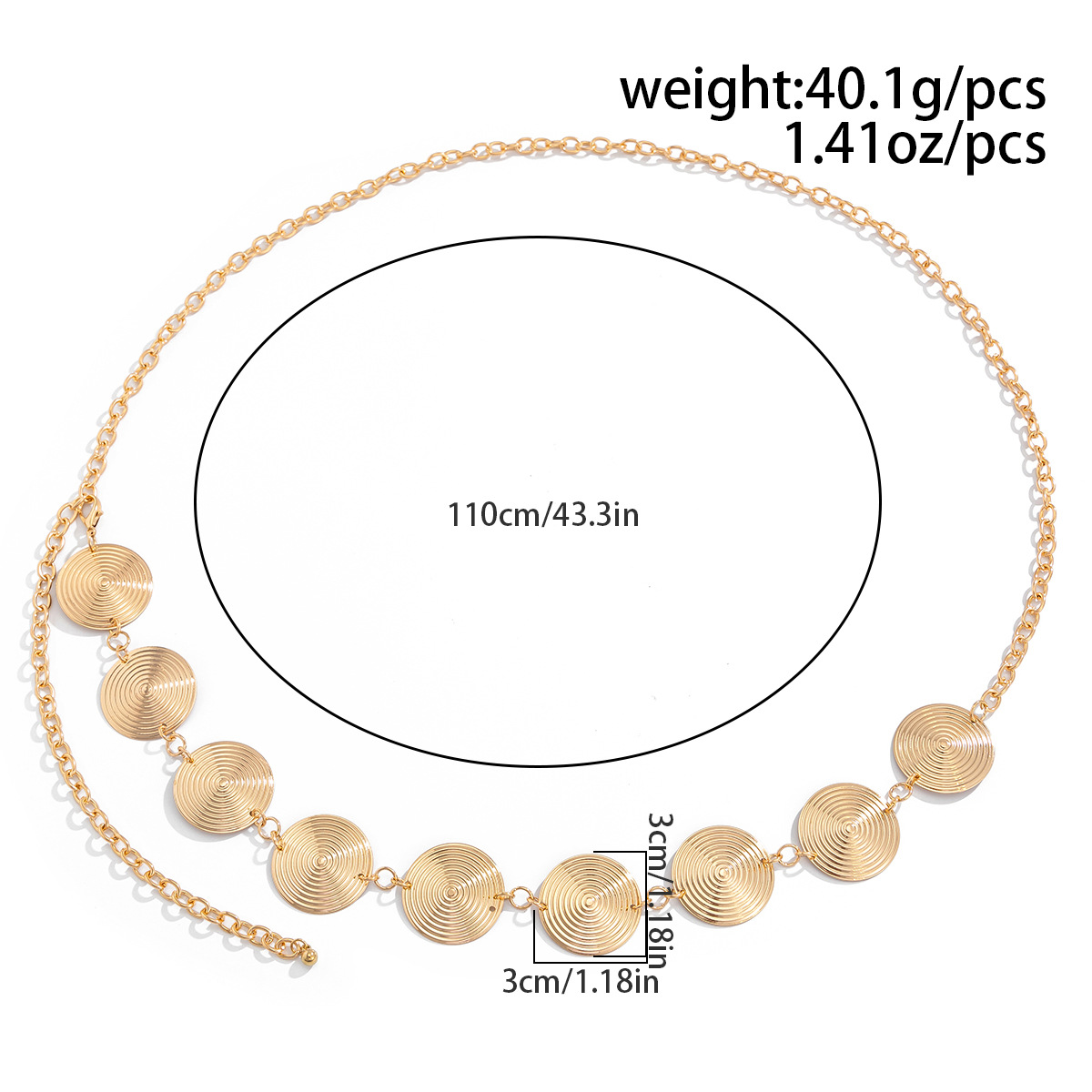 47g Weight Waist Chain Classification 1 Piece Quantity Holiday, Beach Occasion Iron Material Scallop Pattern Summer, Spring Season Women's Gender Casual, Vacation Style Wholesale Jewelry Casual Vacation Scallop Iron Waist Chain 9