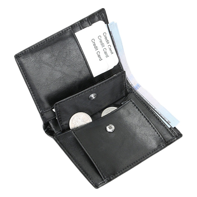 Factory Direct Sales Cross-Border Men's Genuine Leather Wallet Wholesale Rfid Vertical Multi-Card Slot Coin Bag Wallet Drop Shipping