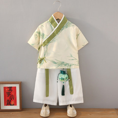 兒童漢服女童夏款中國風周歲禮服男童夏季薄款唐裝寶寶古風表演服