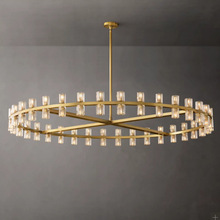 RH水晶吊灯客厅吊灯大气家用大厅主灯美式全铜现代极简约客餐厅吊