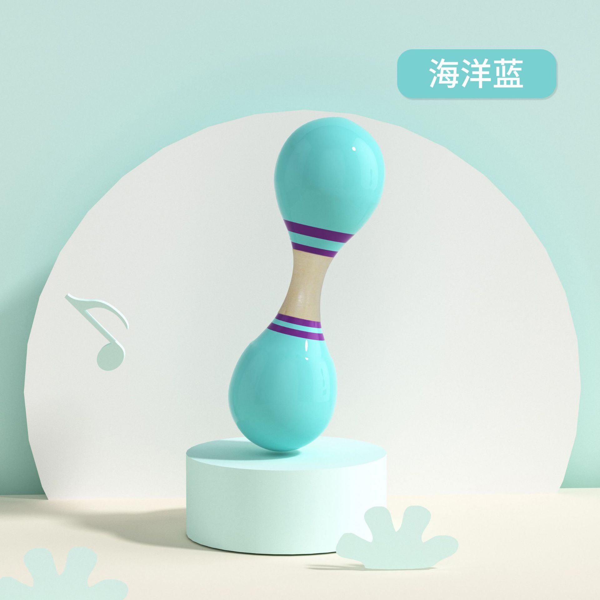 Kindergarten de madera niños escuela danza ejercicios educación temprana música juguete instrumento musical doble cabeza martillo de arena Bola de huevo de arena