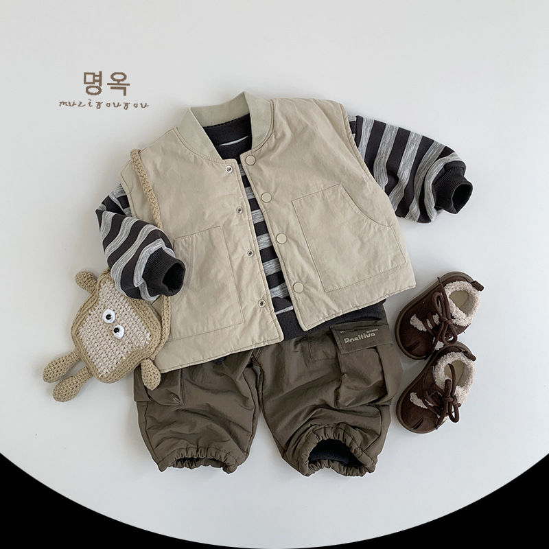 Pantalones Cargo Térmicos con Forro para Niños Nailon Grueso para Otoño e Invierno image 4